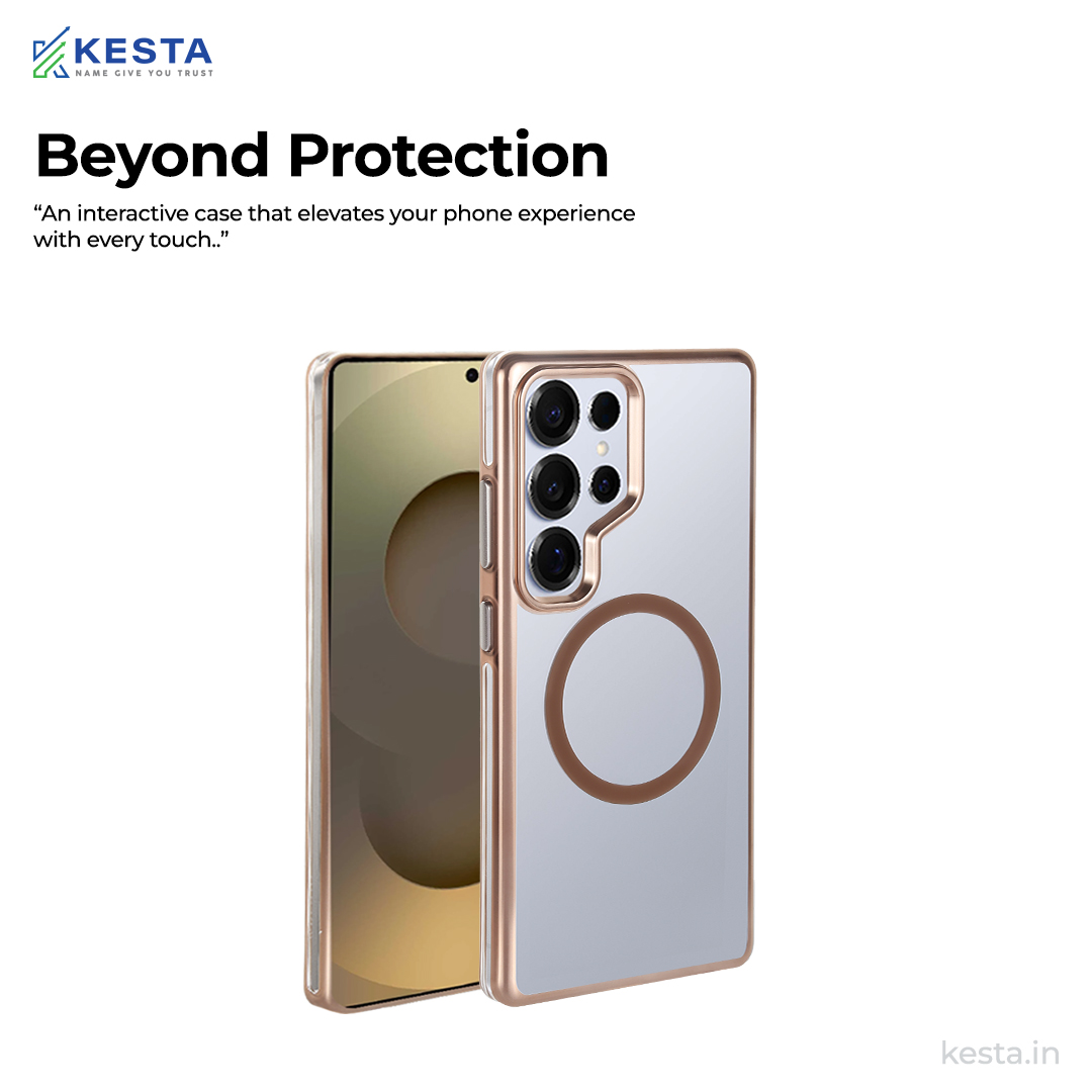 Samsung S25 Ultra Cover - Notify Popup Gold Transparent Case (Camera Sink Protection & Wireless Charging Optimized)